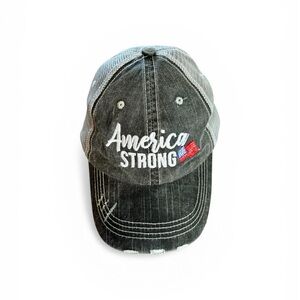 America Strong Baseball Style Cap Hat by KATYDID With American Flag Adjustable